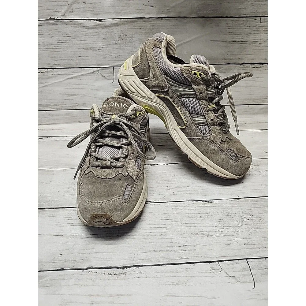 Vionic 23WALK Womens Size 8 Gray Suede Athletic Running Walking Shoes Sneakers